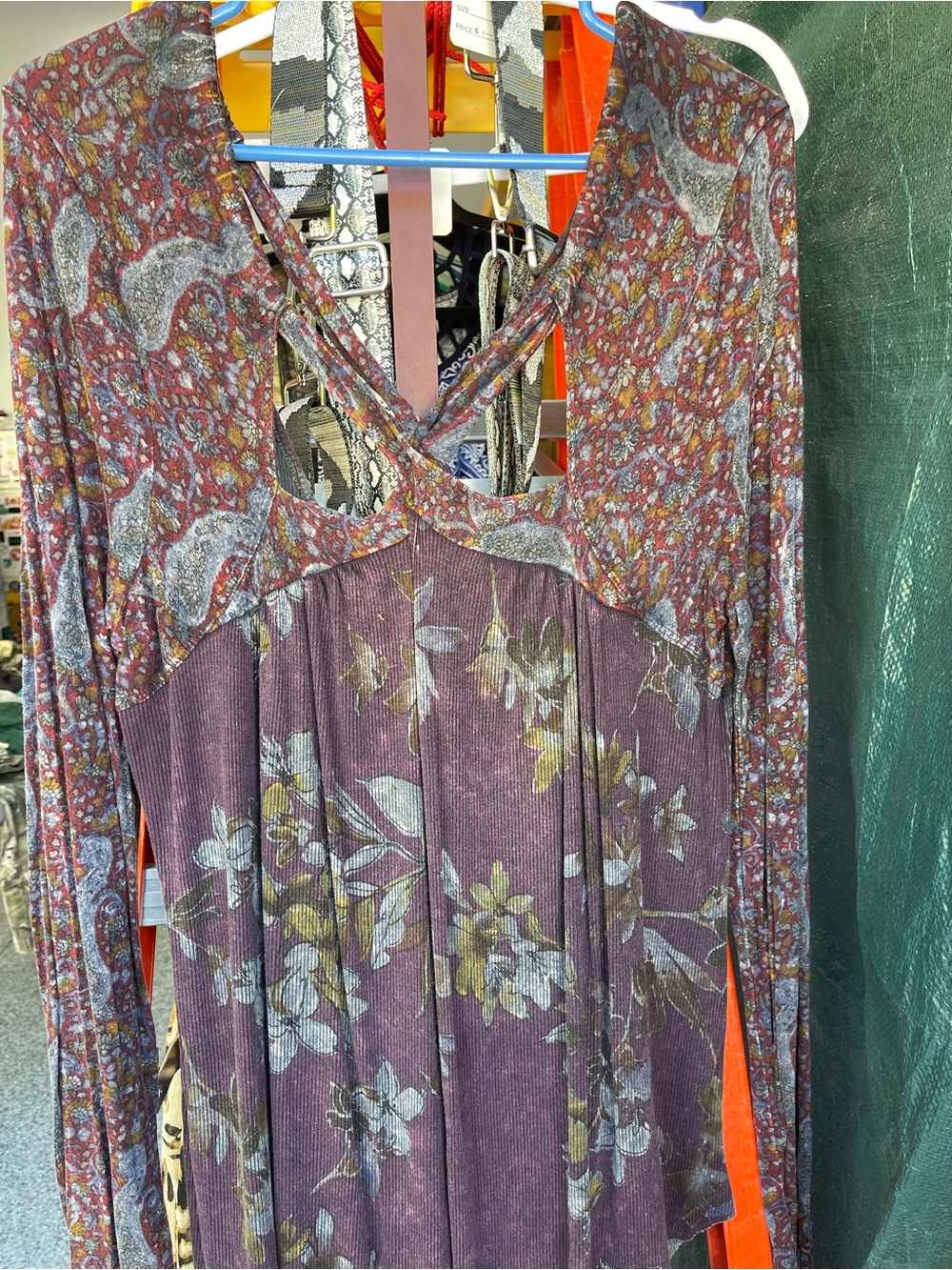 gimmicks by BKE Purple Floral Mixed-Print Tunic